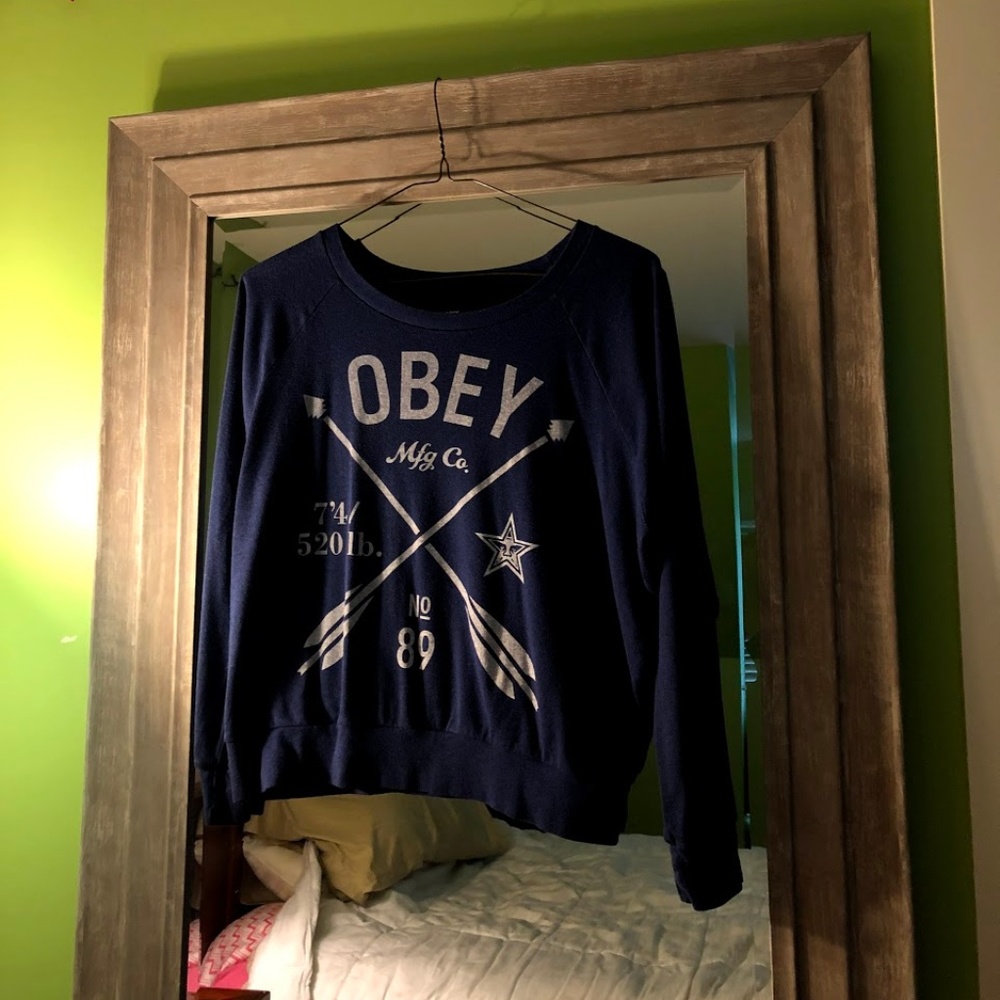 Obey Blue Long Sleeve Shirt